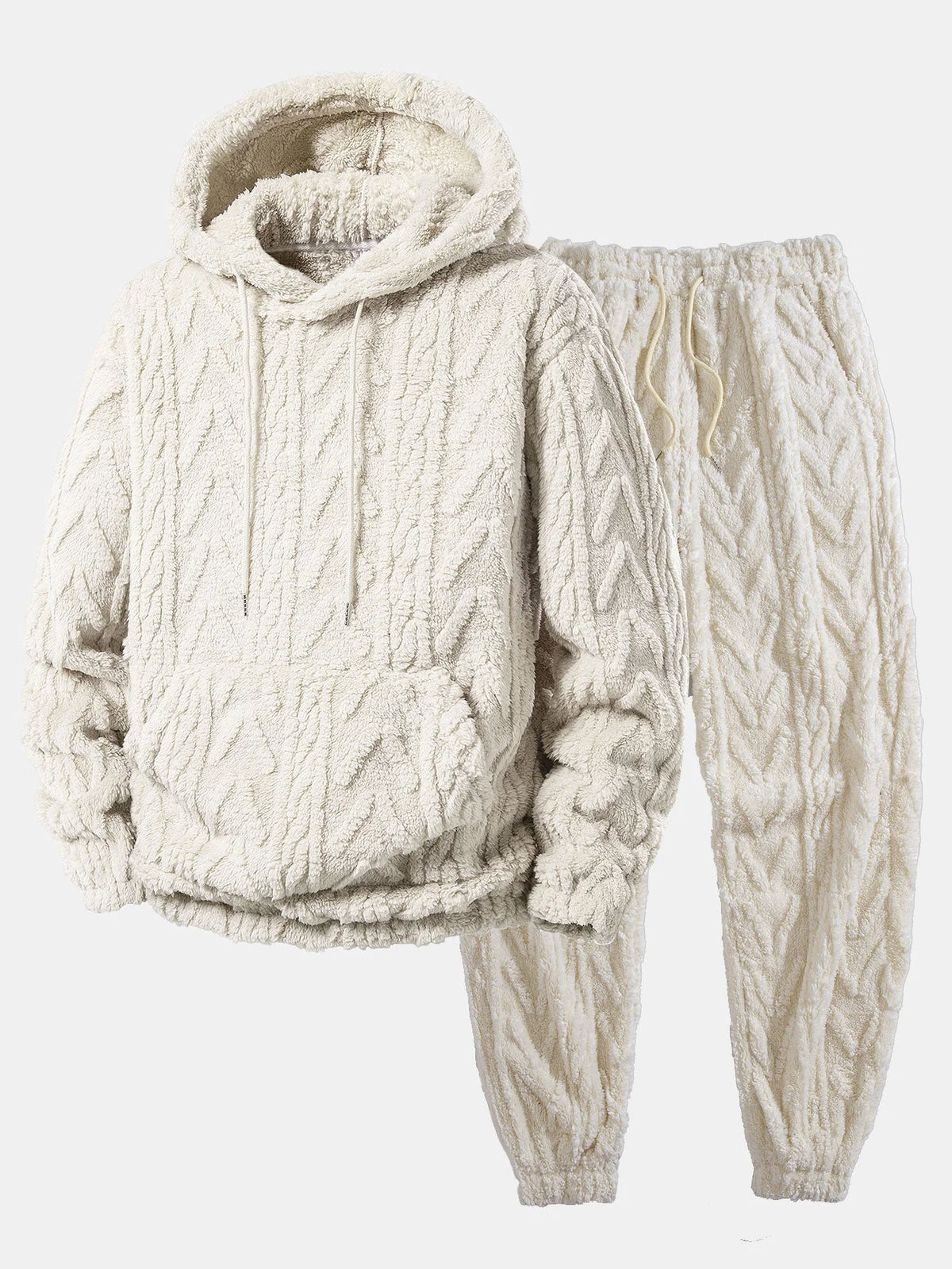 Men's Teddy Fleece Loungewear Set | Hoodie and Joggers 2