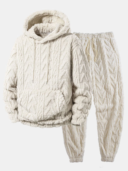 Men's Teddy Fleece Loungewear Set | Hoodie and Joggers 2