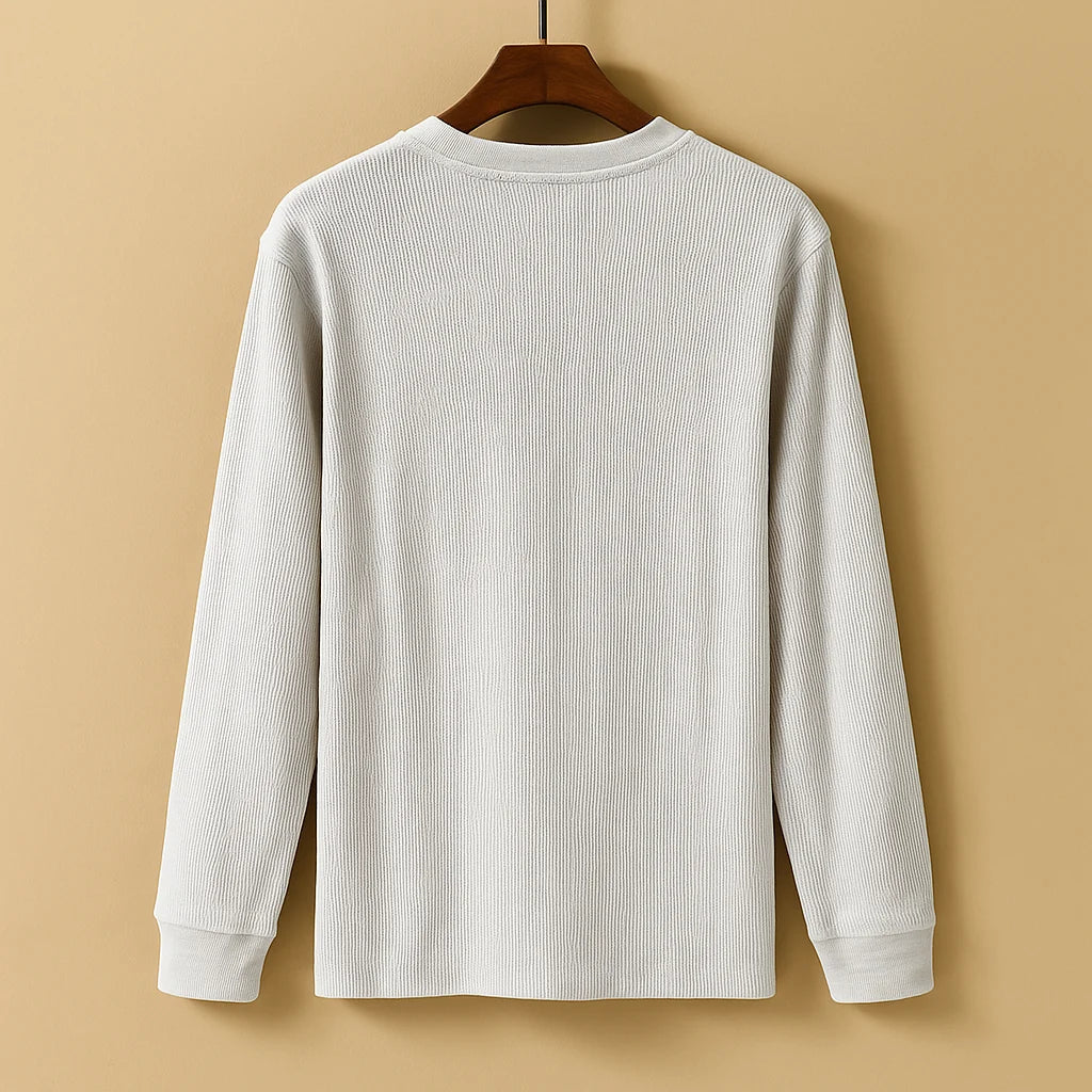 Men's Textured Henley Shirt | Casual Long Sleeve Top 5