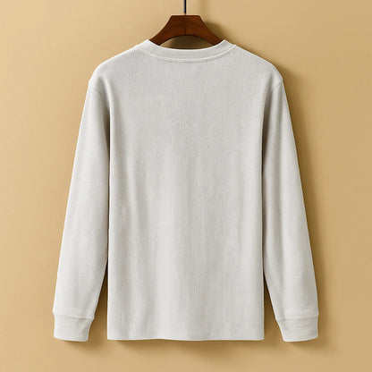 Men's Textured Henley Shirt | Casual Long Sleeve Top 5