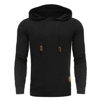 Men's Textured Knit Hoodie | Pullover with Drawstring Hood 5