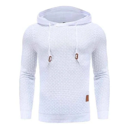 Men's Textured Knit Hoodie | Pullover with Drawstring Hood 6