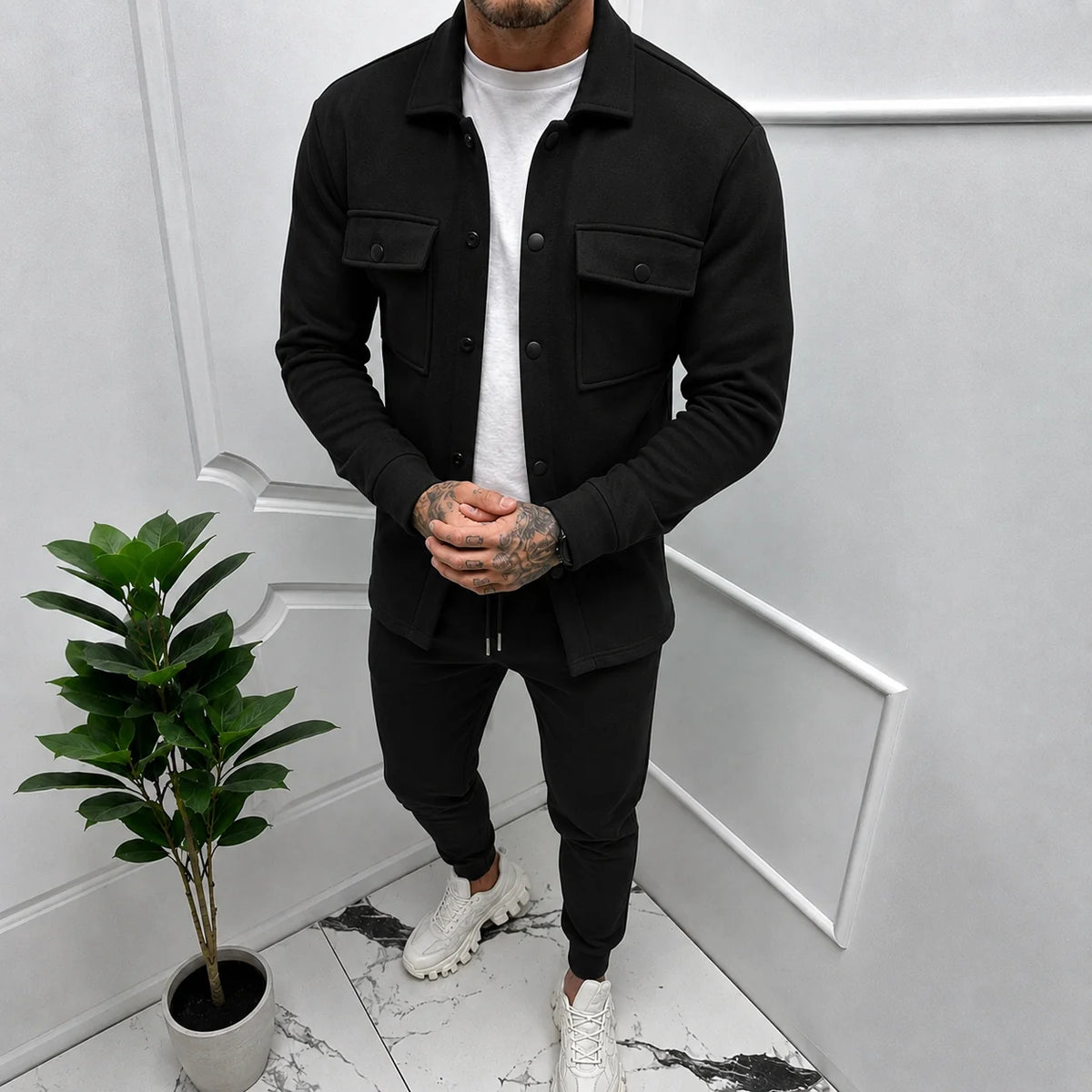 Men's Tracksuit Set | Polyester Casual Sporty Two-Piece Co-Ord 3