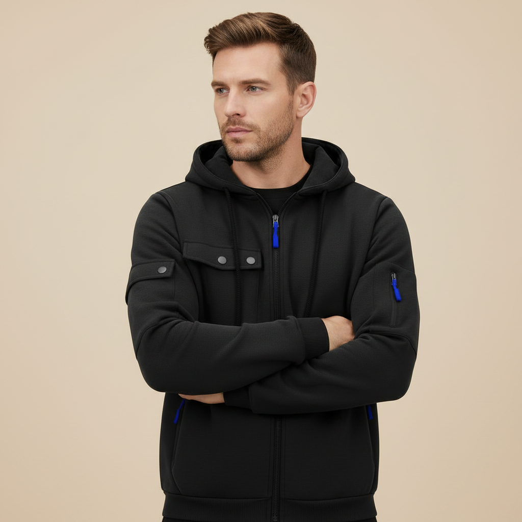 Men's Utility Zip-Up Hoodie | Casual Sweatshirt 1
