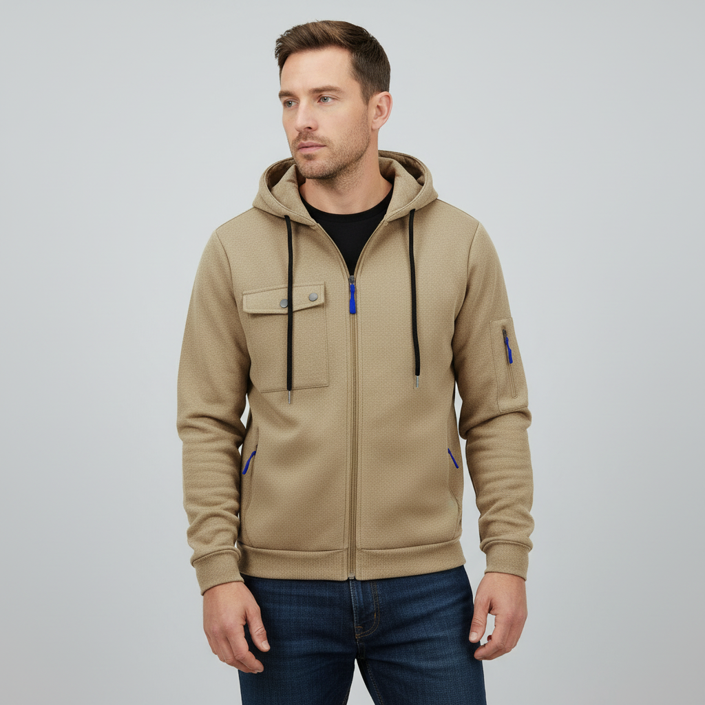 Men's Utility Zip-Up Hoodie | Casual Sweatshirt 2