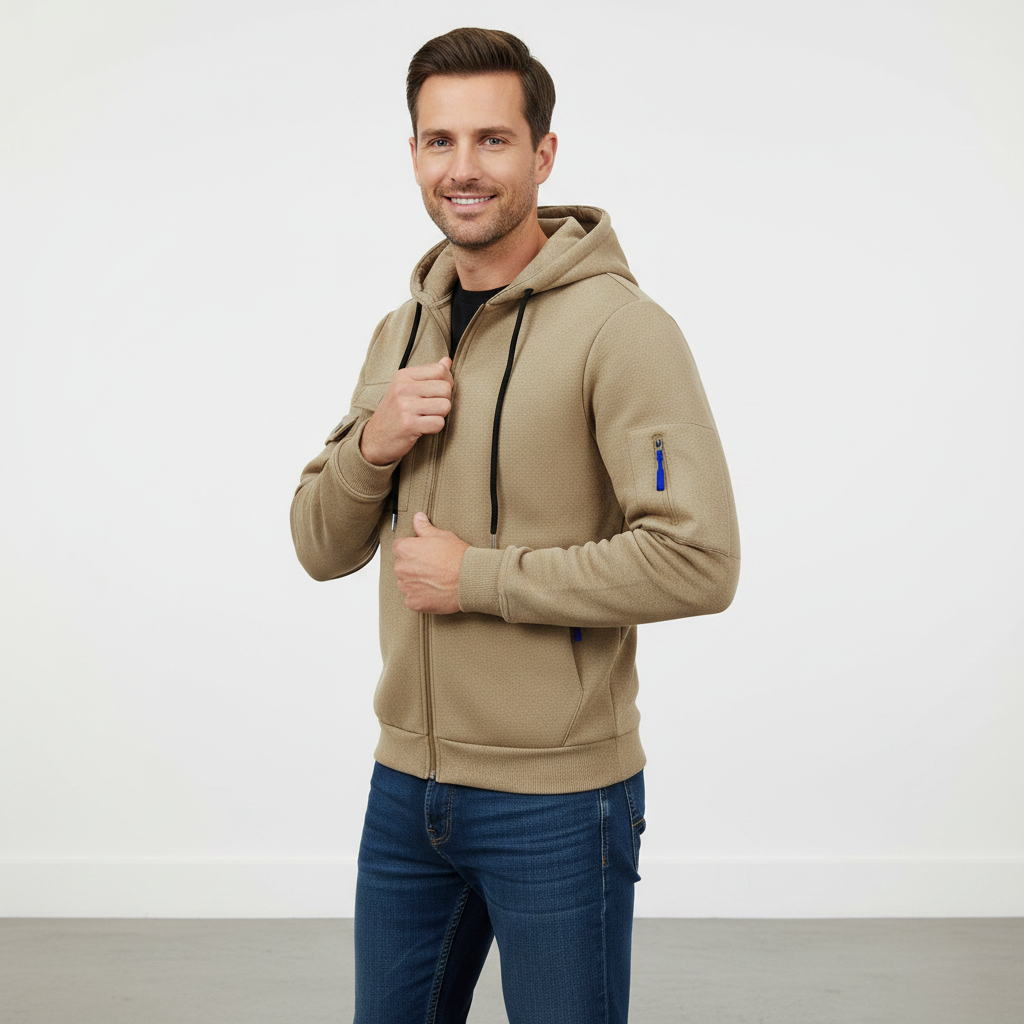 Men's Utility Zip-Up Hoodie | Casual Sweatshirt 3