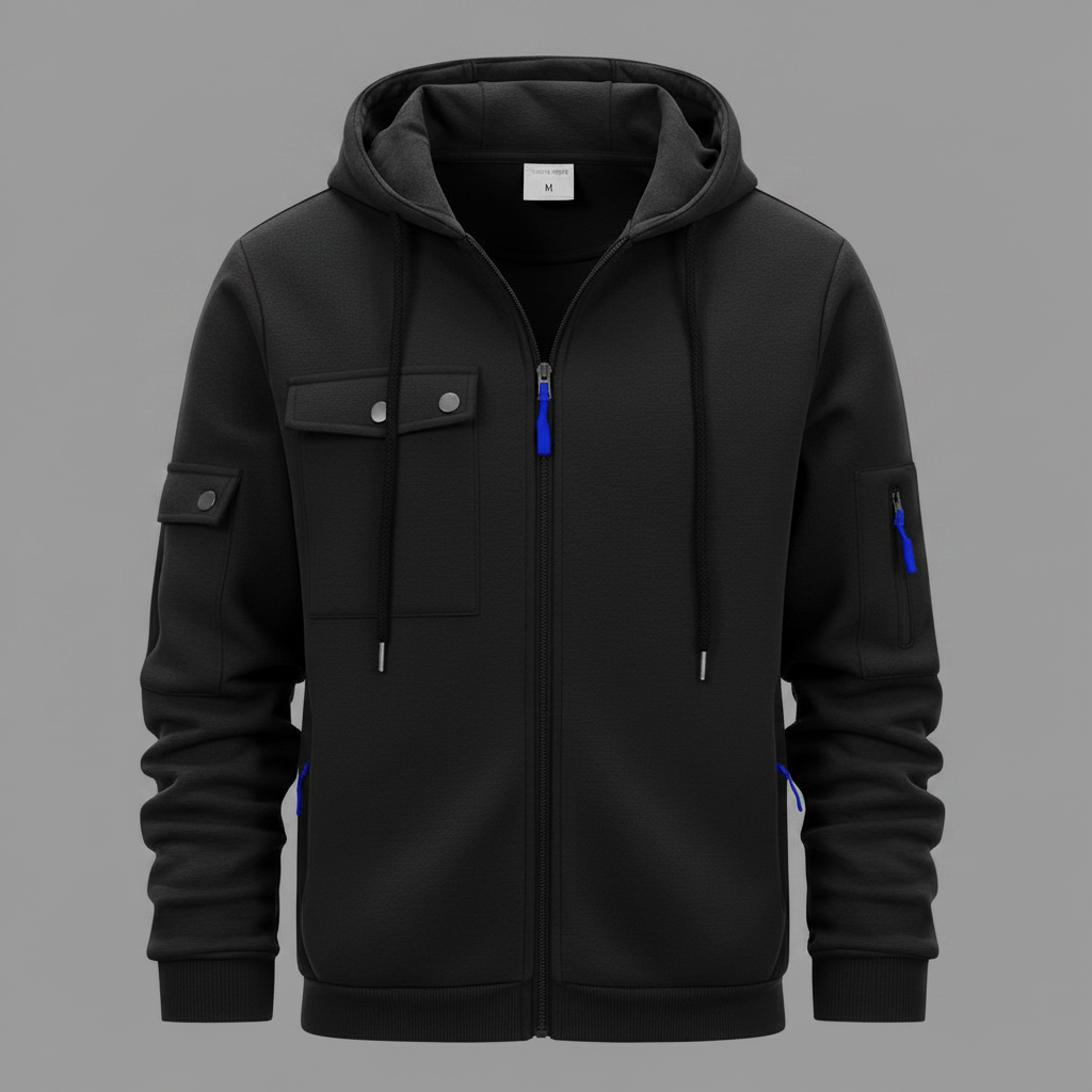 Men's Utility Zip-Up Hoodie | Casual Sweatshirt 4