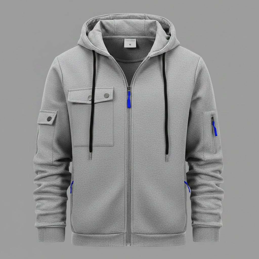 Men's Utility Zip-Up Hoodie | Casual Sweatshirt 5