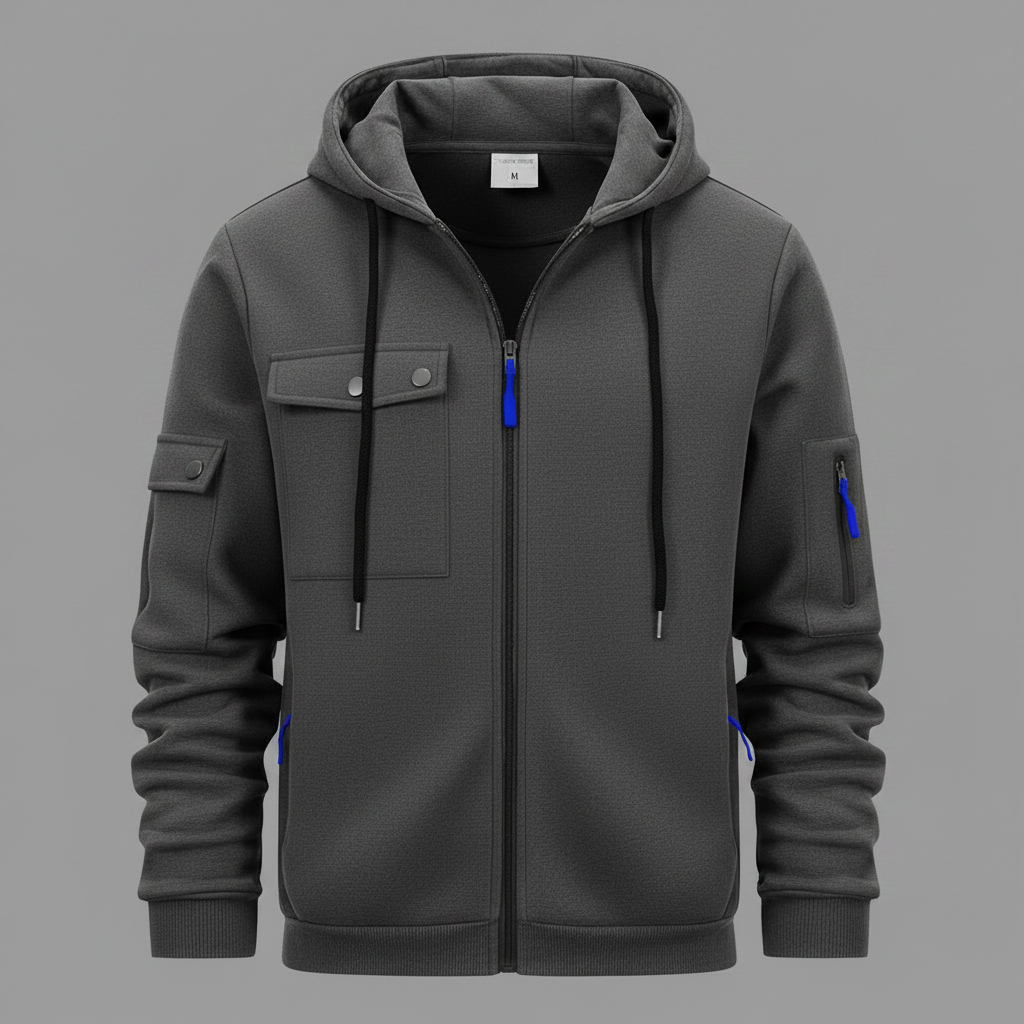 Men's Utility Zip-Up Hoodie | Casual Sweatshirt 7