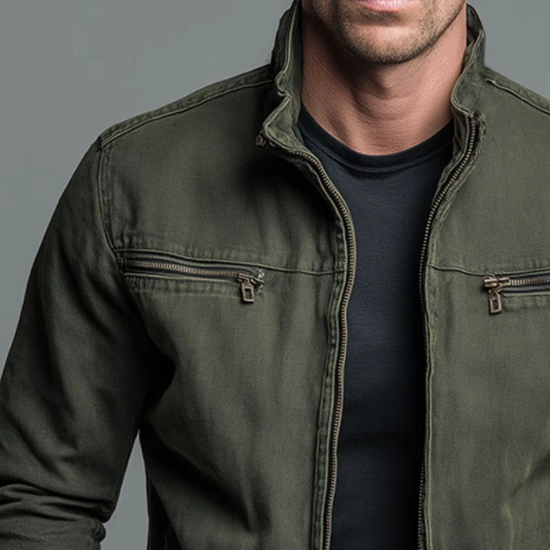 Men's Vintage Zip Jacket | Stand-Collar Autumn Layer 1