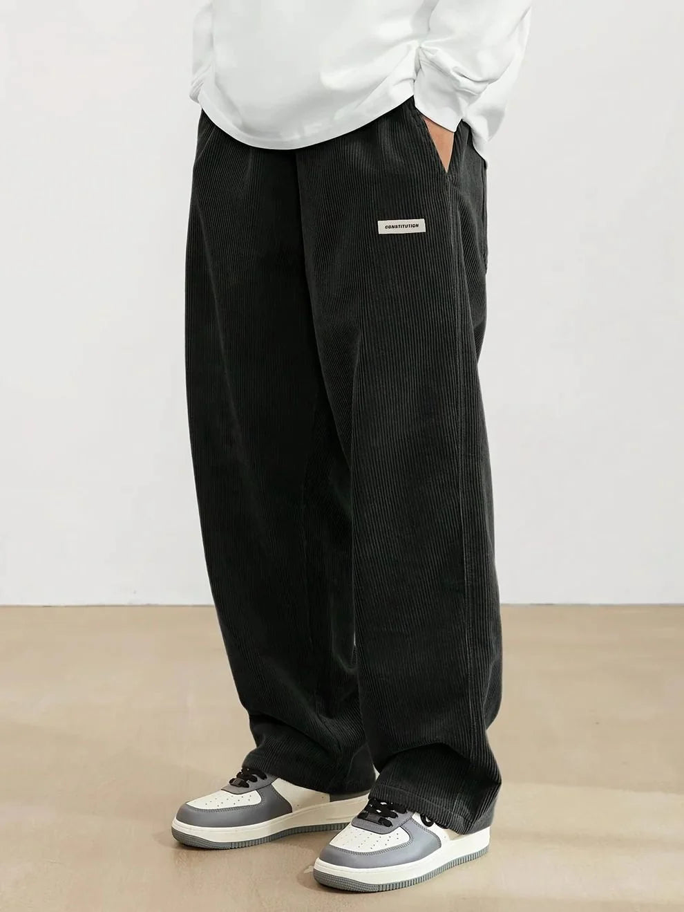 Men's Wide-Leg Corduroy Trousers | Casual Fit Trousers 1