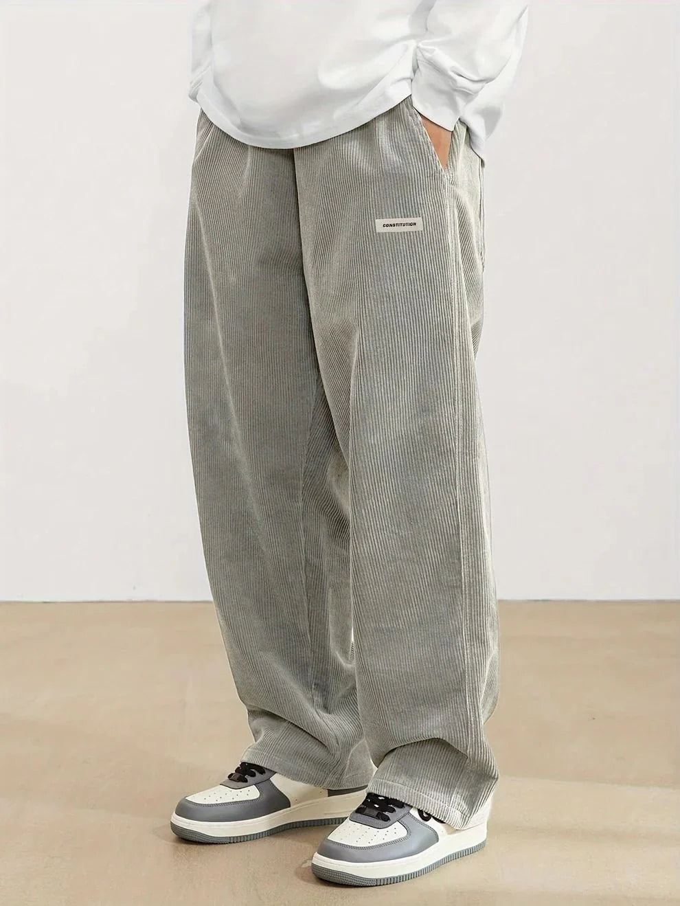 Men's Wide-Leg Corduroy Trousers | Casual Fit Trousers 2
