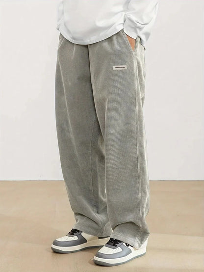 Men's Wide-Leg Corduroy Trousers | Casual Fit Trousers 2