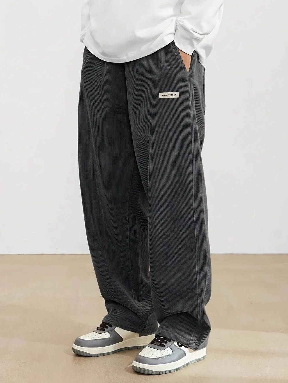 Men's Wide-Leg Corduroy Trousers | Casual Fit Trousers 3
