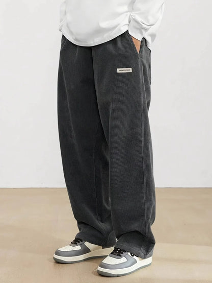 Men's Wide-Leg Corduroy Trousers | Casual Fit Trousers 3