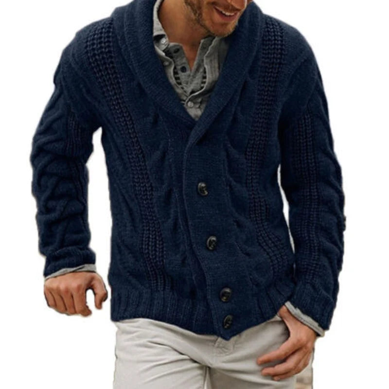 Men's Wool Blend Cardigan | Classic Button-Up Knitwear 0