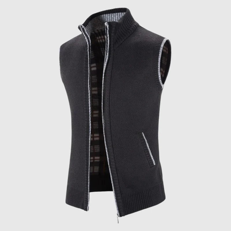 Men's Wool Knit Vest with Zipper Closure 0