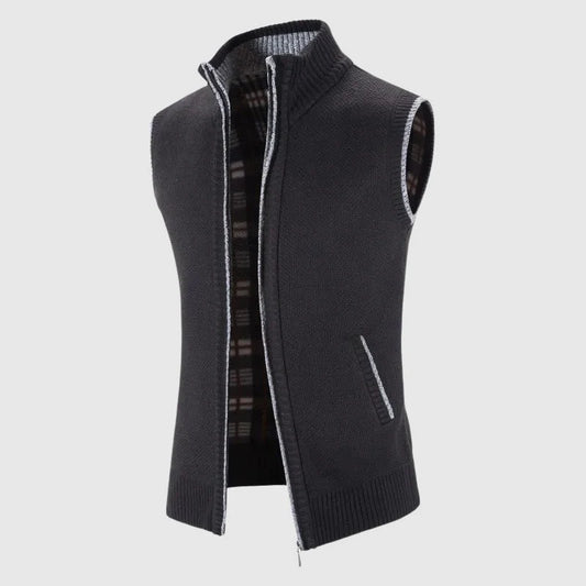 Men's Wool Knit Vest with Zipper Closure 0