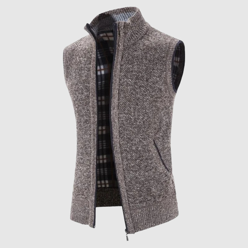 Men's Wool Knit Vest with Zipper Closure 1