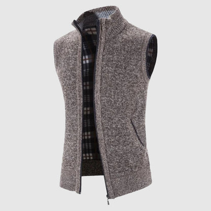 Men's Wool Knit Vest with Zipper Closure 1