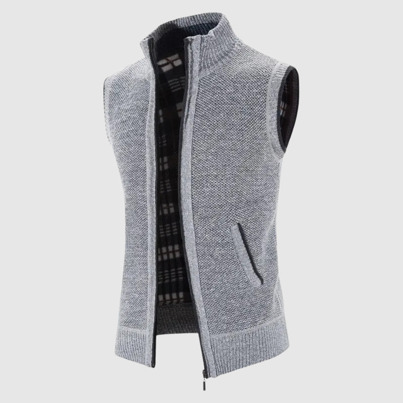 Men's Wool Knit Vest with Zipper Closure 2