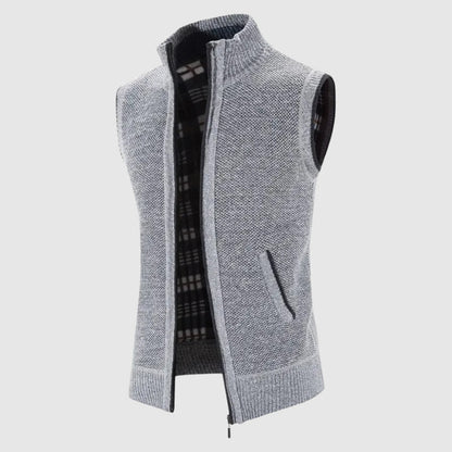 Men's Wool Knit Vest with Zipper Closure 2