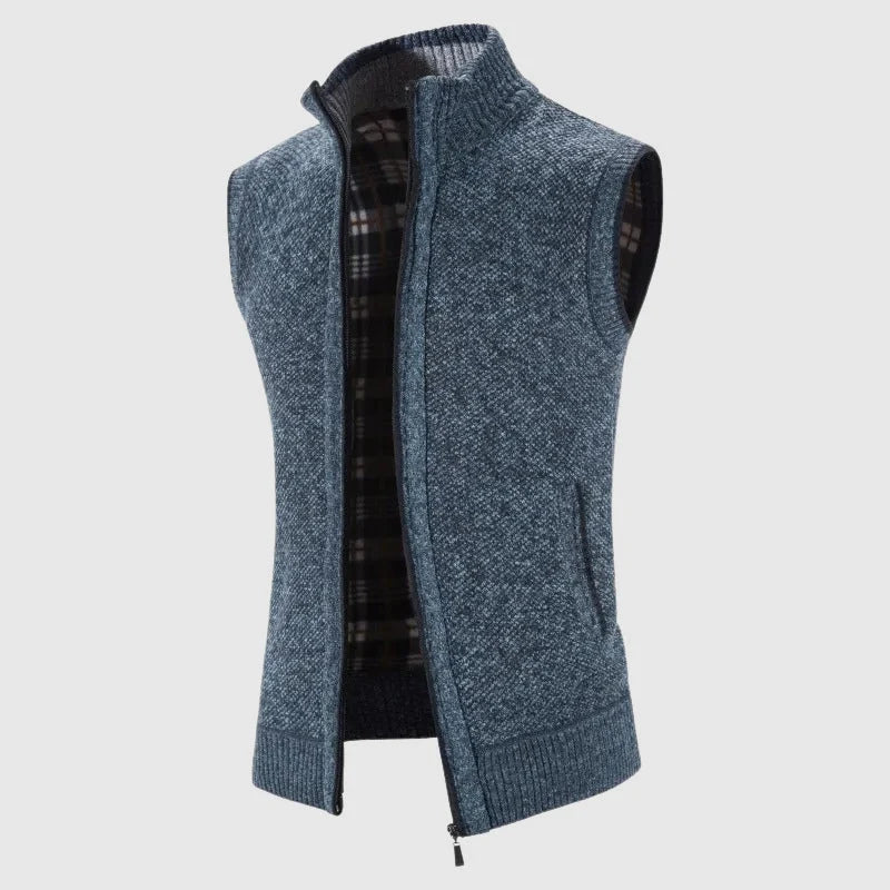 Men's Wool Knit Vest with Zipper Closure 3
