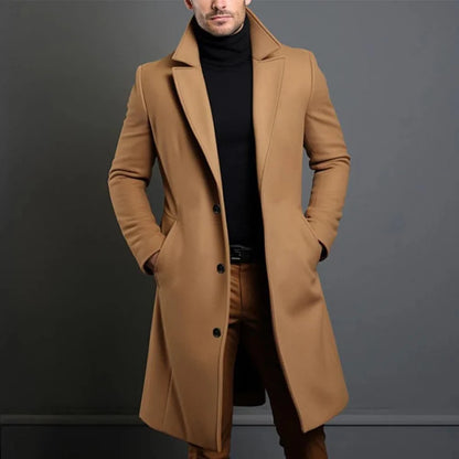 Men's Wool Overcoat Tailored Longline Winter Coat 1