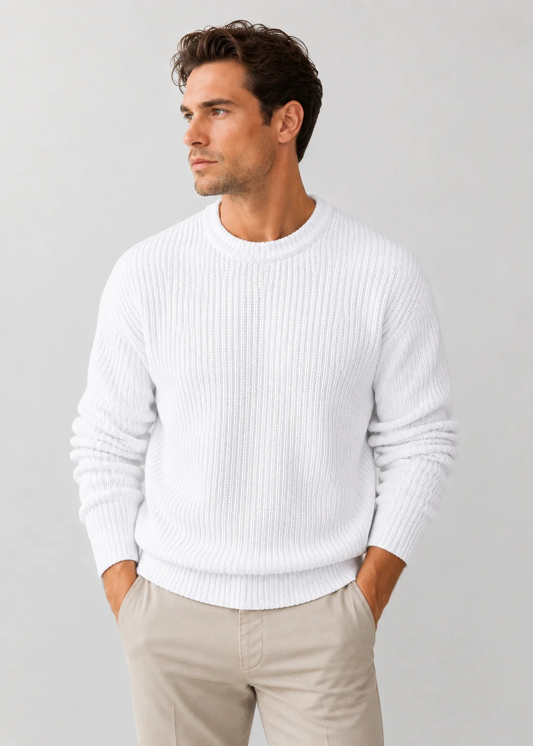 Oversized Knitted Jumper | Polyester Pullover Sweater 1