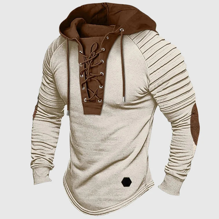 Pioneer Lace-Up Hooded Sweater Cotton Blend 2