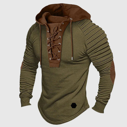 Pioneer Lace-Up Hooded Sweater Cotton Blend 3