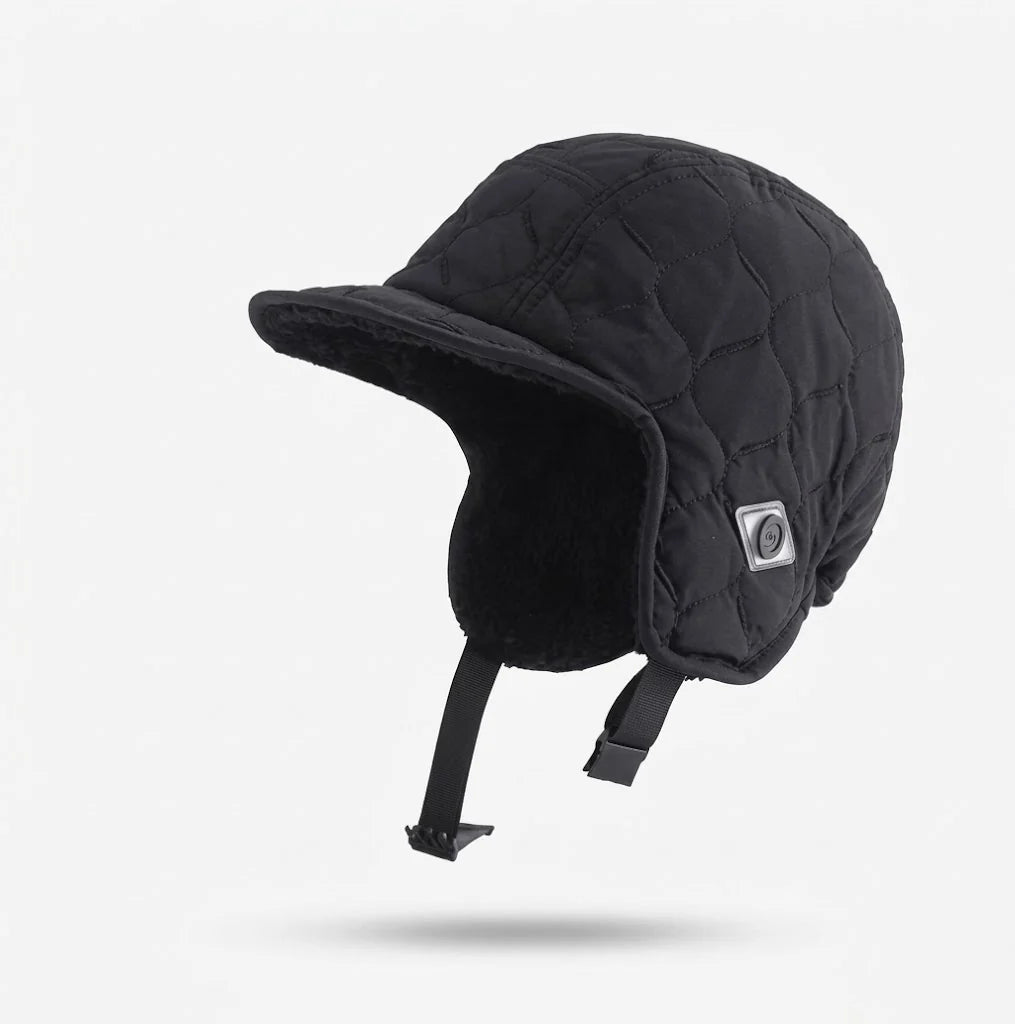 Quilted Winter Trapper Hat | Unisex Plush-Lined Ear-Flap Cap 0