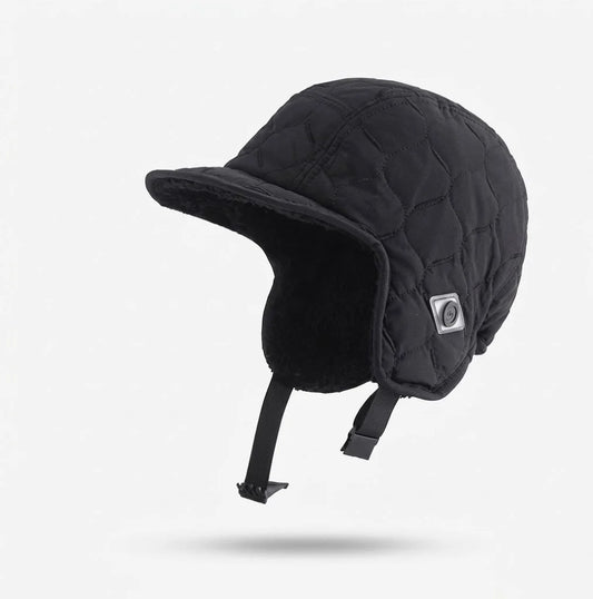 Quilted Winter Trapper Hat | Unisex Plush-Lined Ear-Flap Cap 0