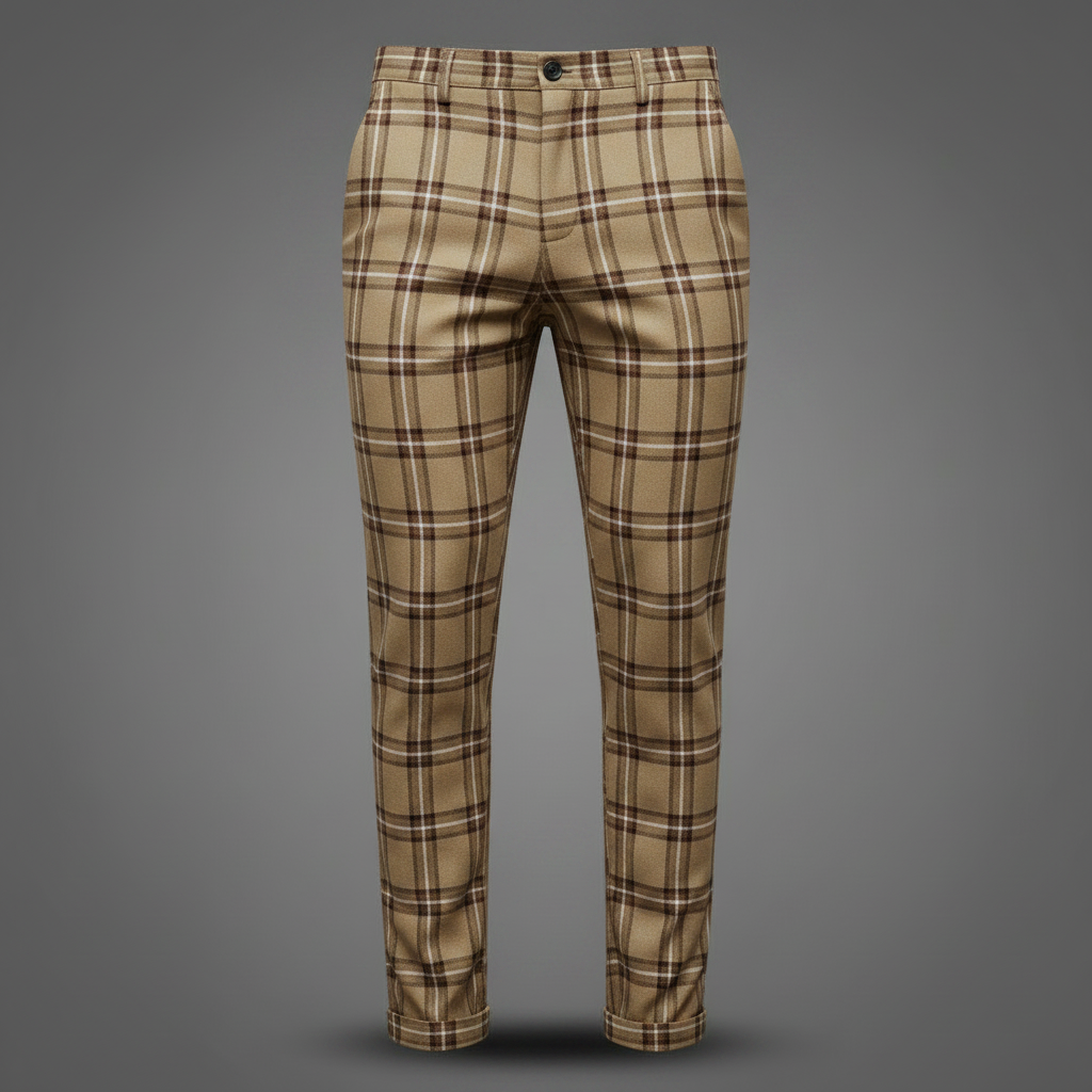 Sasha Checked Chinos | Men's Trousers for Casual Style