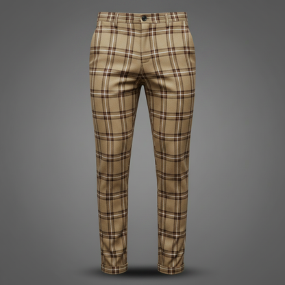 Sasha Checked Chinos | Men's Trousers for Casual Style