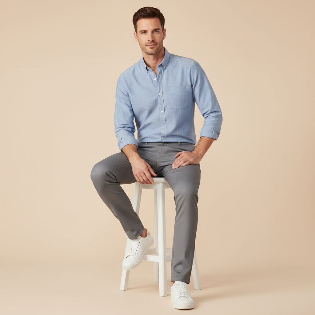 Saul | Men's Slim Fit Stretch Trousers