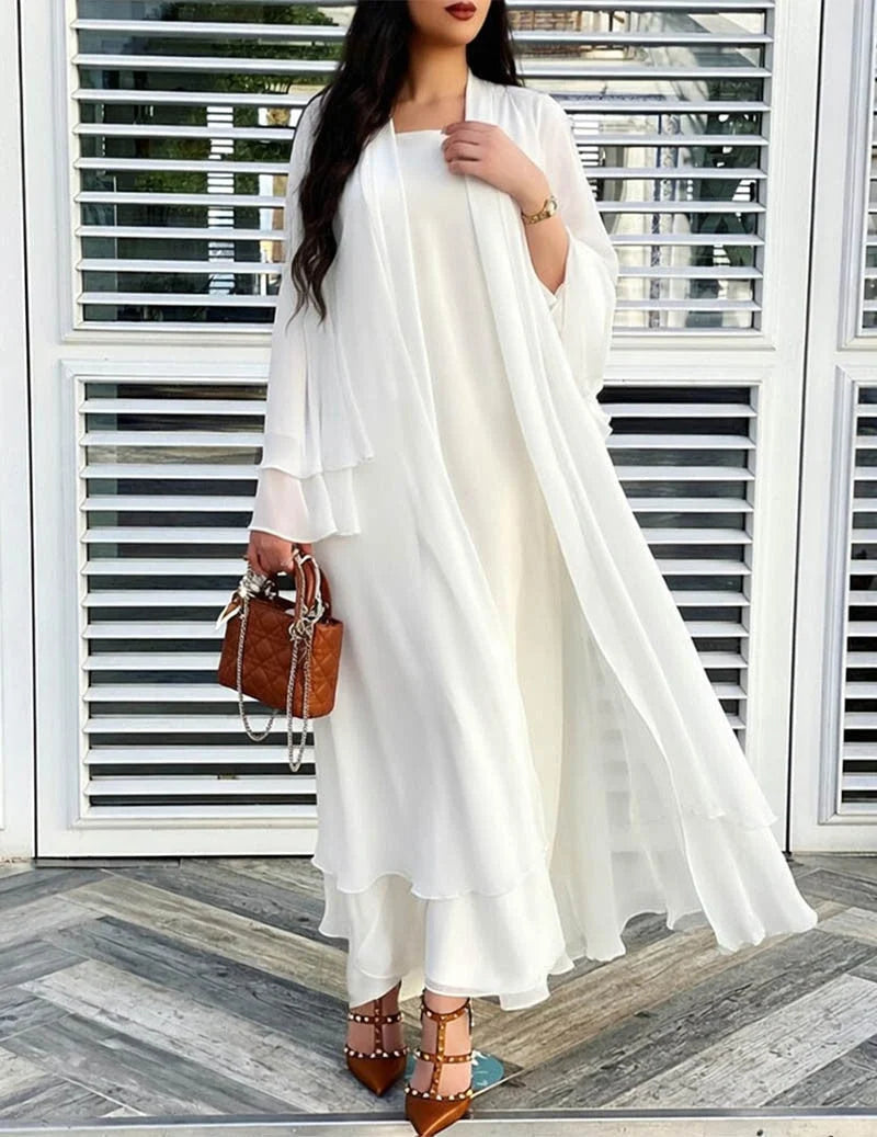 Sheer Chiffon Open Front Long Cardigan for Women 1