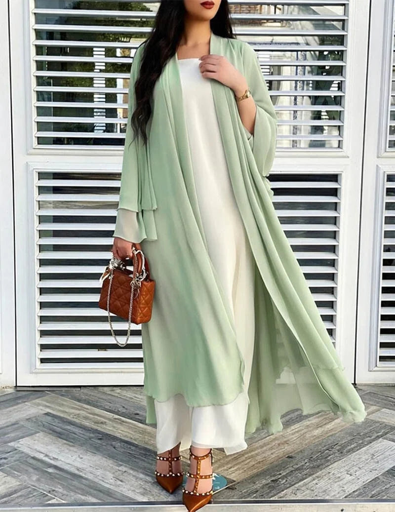 Sheer Chiffon Open Front Long Cardigan for Women 5