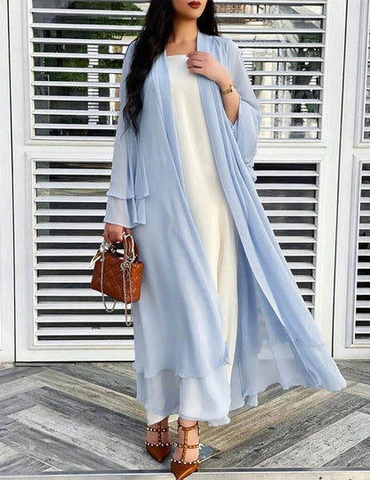 Sheer Chiffon Open Front Long Cardigan for Women 6