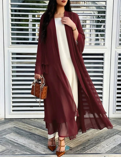Sheer Chiffon Open Front Long Cardigan for Women 7