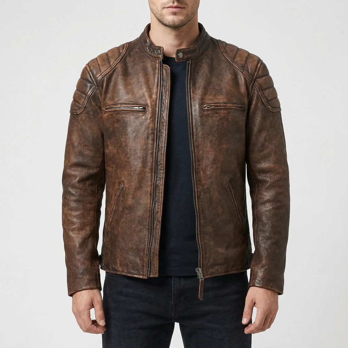 Slim Fit Vintage Biker Jacket | Motorcycle Riding Wear 5