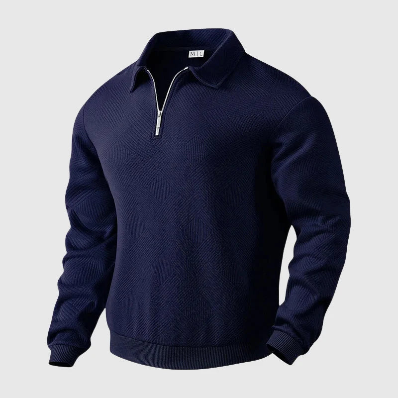 Urban Polo Sweater | Men's Long Sleeve Zipper Collar 4