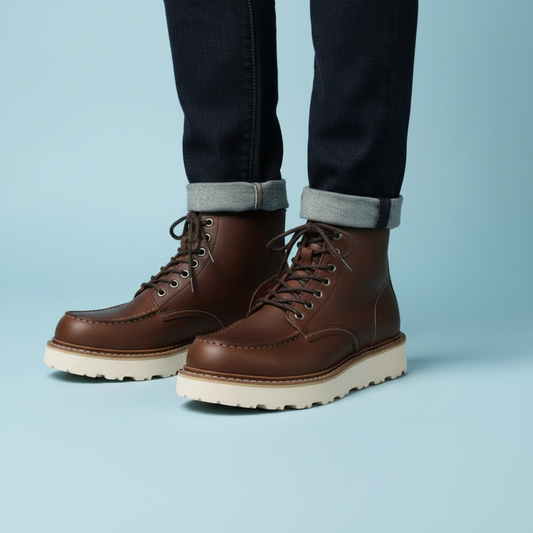 Black Lace-Up Ankle Boots | Durable Leather Footwear