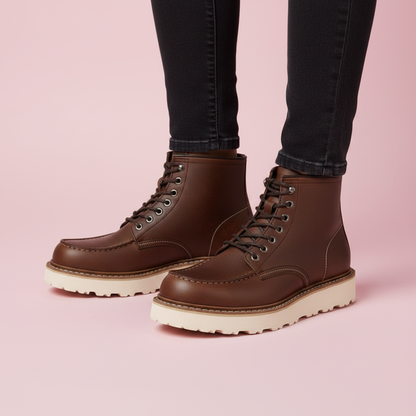Black Lace-Up Ankle Boots | Durable Leather Footwear