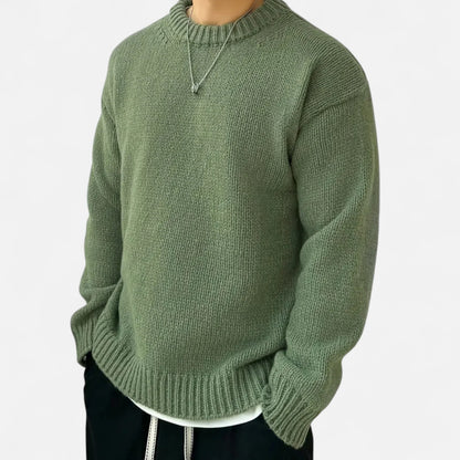 Men's Solid Crew Neck Pullover 0