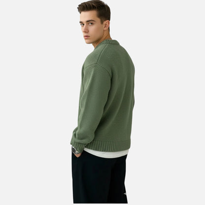 Men's Solid Crew Neck Pullover 2