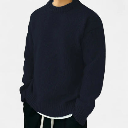 Men's Solid Crew Neck Pullover 3