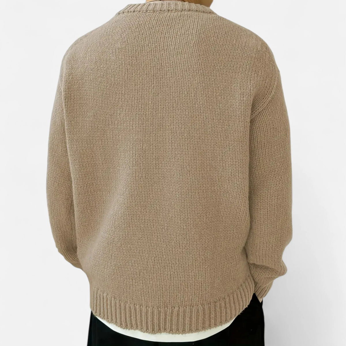 Men's Solid Crew Neck Pullover 6