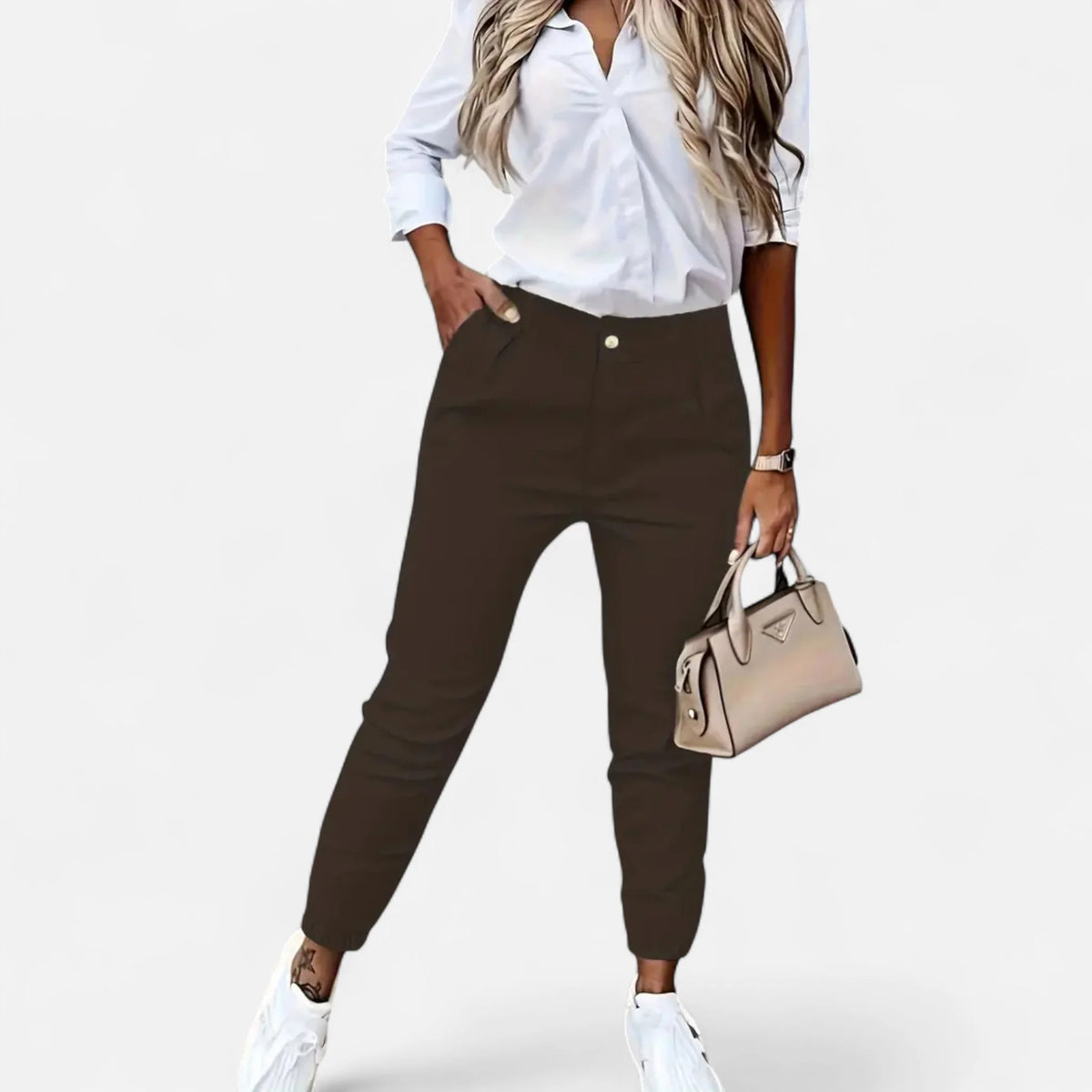 Valmonti | Women High-Waist Slim-Fit Trousers 6