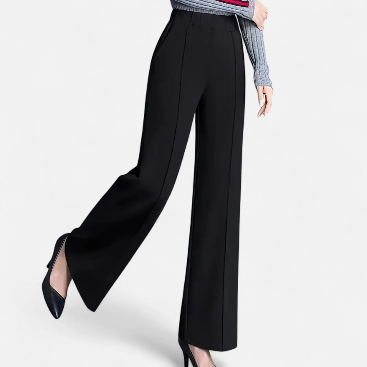 Valmonti | Women High-Waist Wide-Leg Trousers Brown 3